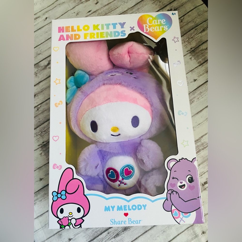 Care Bears X Hello Kitty Share Bear As My Melody 10" Collectible Plush